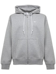 Nike Solo Swoosh Full Zip Hoodie Dark Grey Heather / White