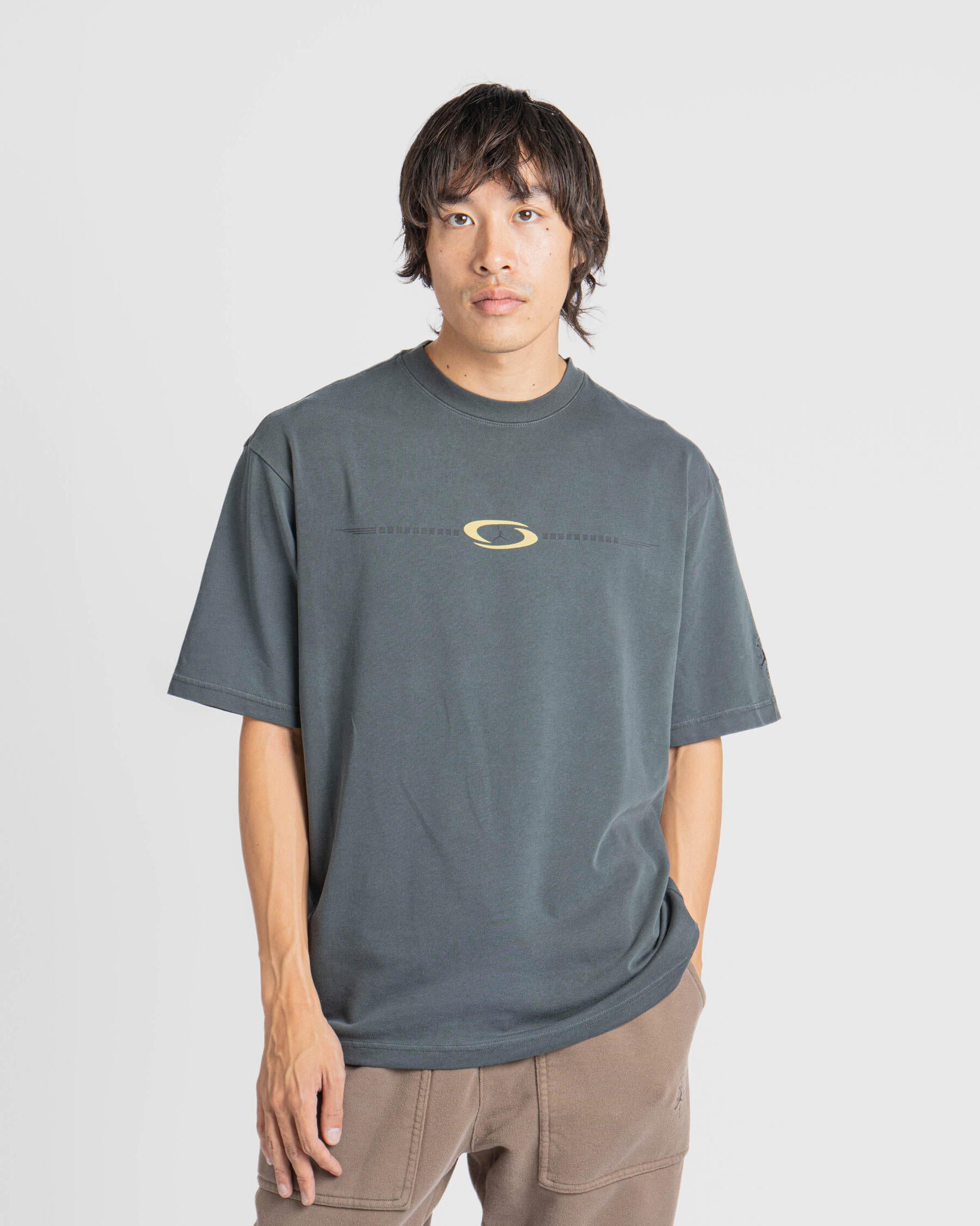 Travis Scott x Air Jordan Logo Tee 'Dark Smoke Grey'