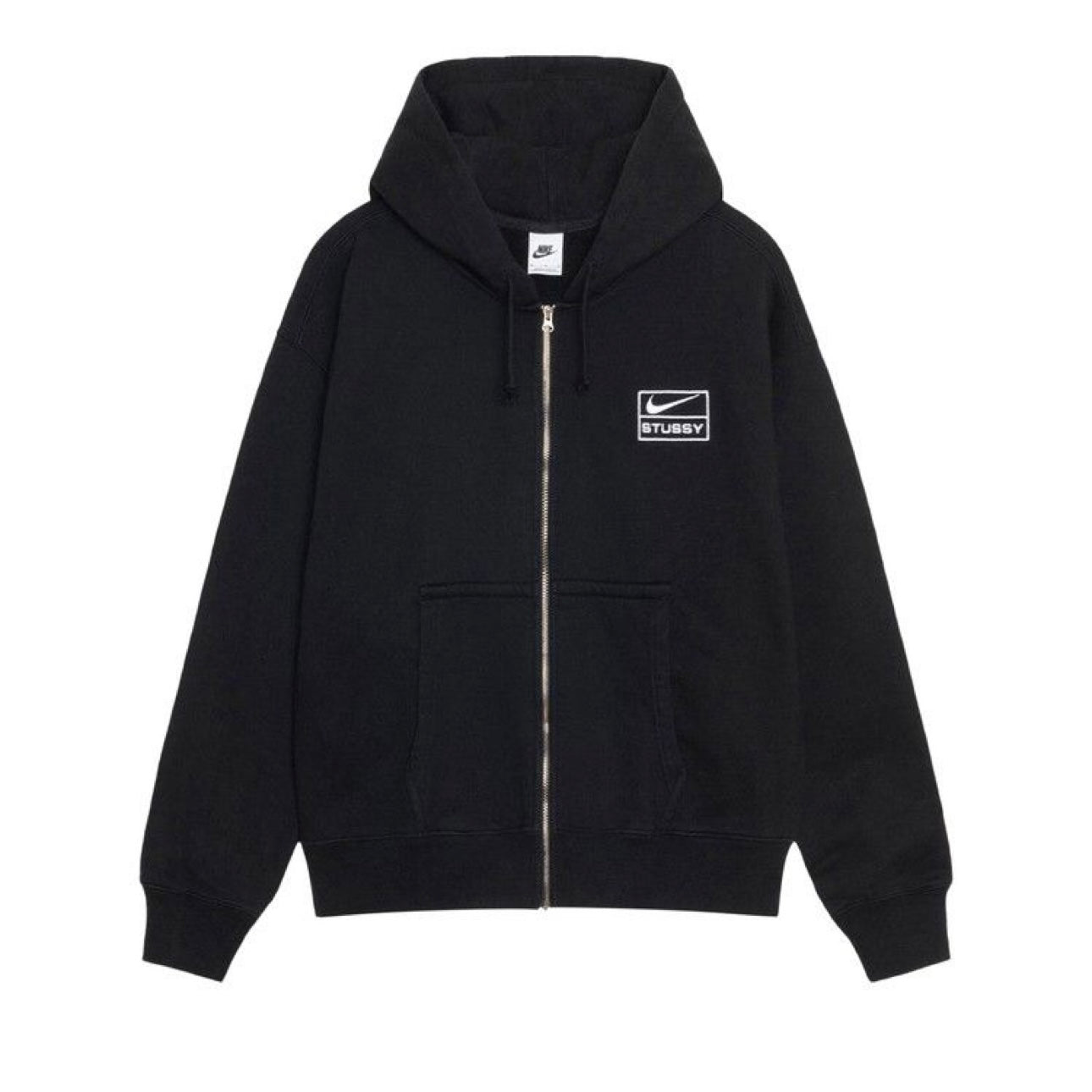 STUSSY x Nike Stone Washed Fleece Zip Hoodie 'Black' (FW25)