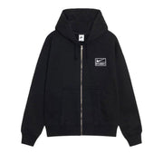 STUSSY x Nike Stone Washed Fleece Zip Hoodie 'Black' (FW25)